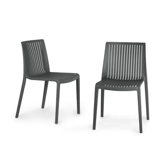 Oroklini Outdoor Stacking Dining Side Chair (Set of 2)